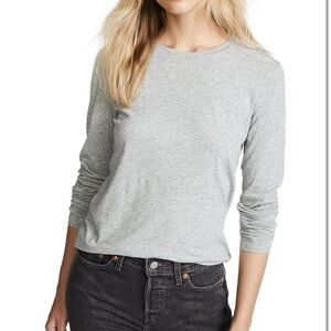 Vince Fitted Gray Long Sleeve Tee